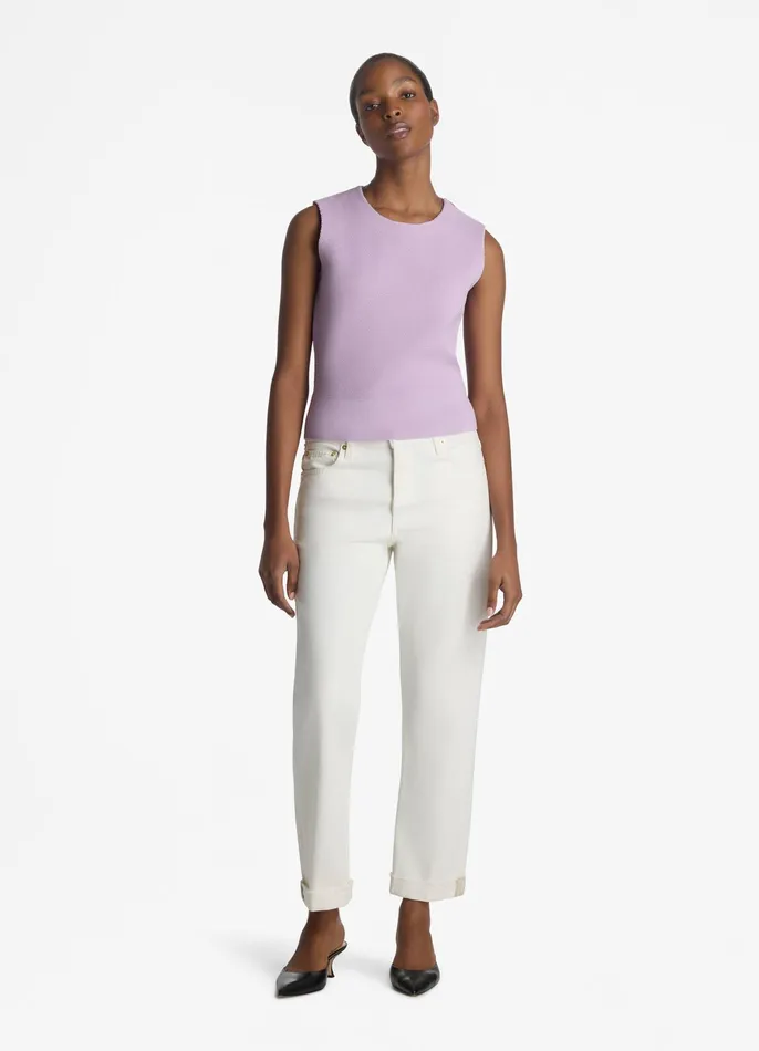Women Tops and Shells St John Studded Pique Knit Shell Amethyst
