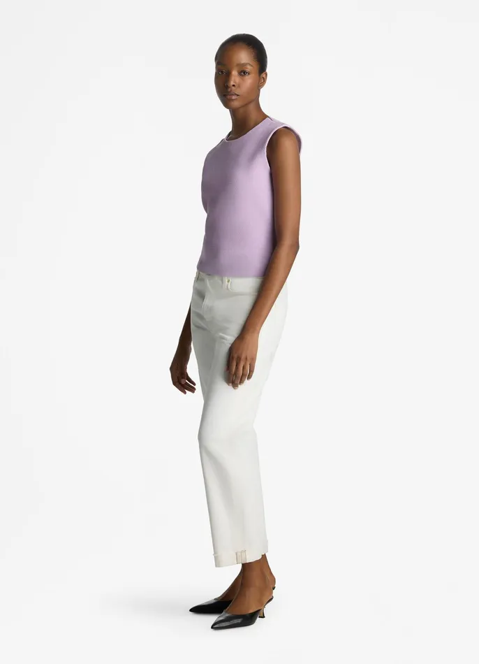 Women Tops and Shells St John Studded Pique Knit Shell Amethyst