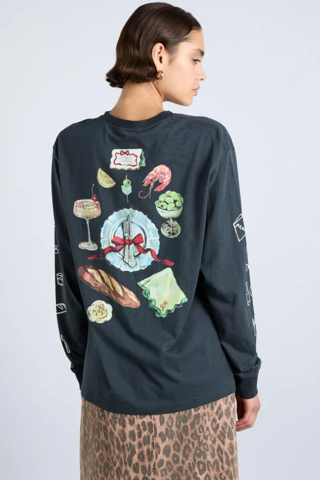 Women Tops Damson Madder Dm Dinner Party Long Sleeve Tee