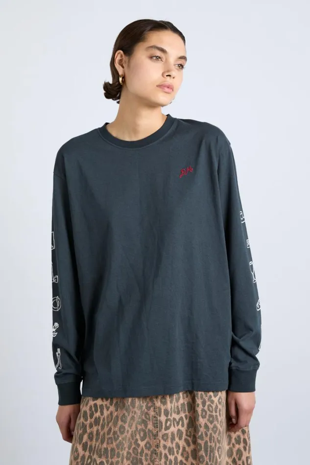 Women Tops Damson Madder Dm Dinner Party Long Sleeve Tee