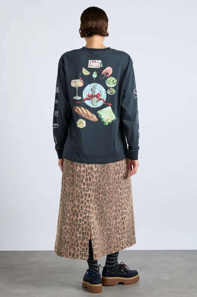 Women Tops Damson Madder Dm Dinner Party Long Sleeve Tee