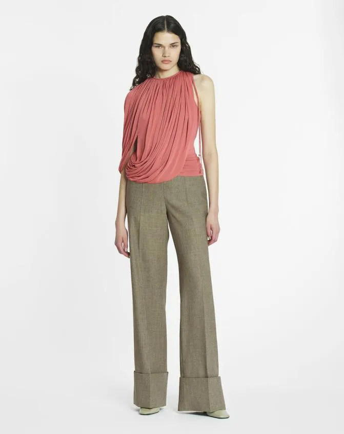 Women Tops Lanvin Draped Jersey Top Litchi Women Tops Lanvin Draped Jersey Top Litchi