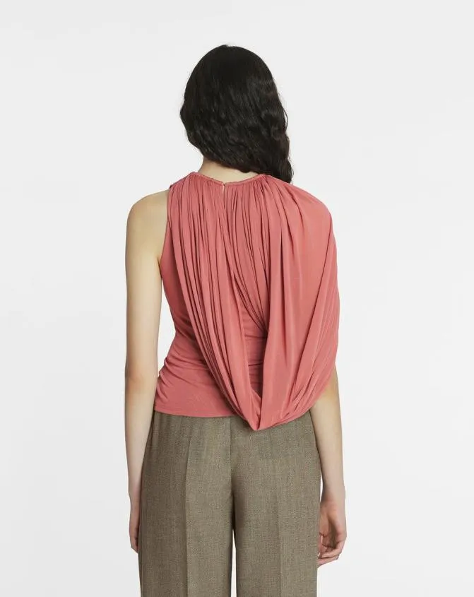 Women Tops Lanvin Draped Jersey Top Litchi Women Tops Lanvin Draped Jersey Top Litchi