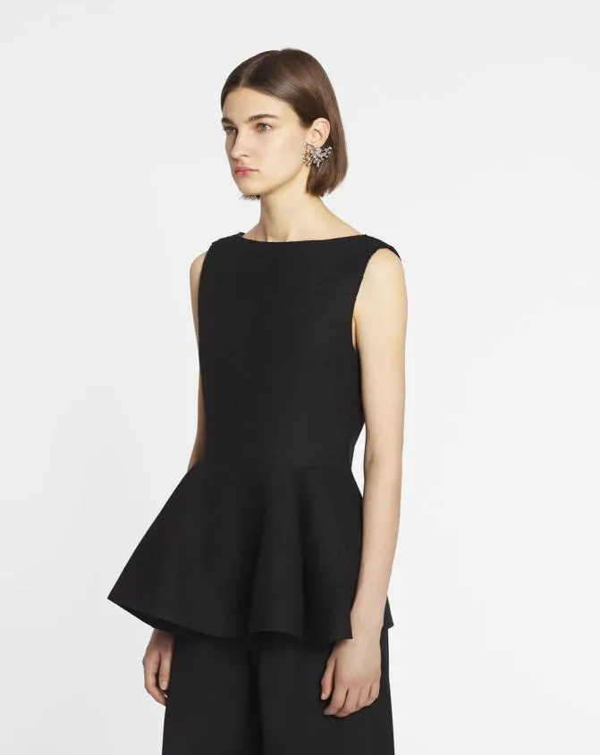Women Tops Lanvin Peplum Top Black Women Tops Lanvin Peplum Top Black