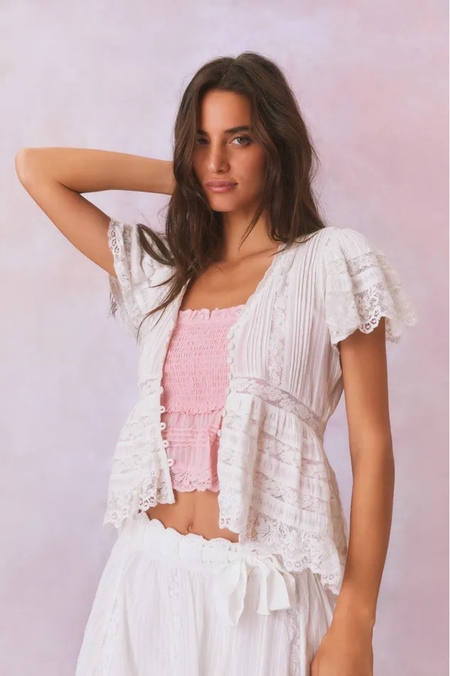 Women Tops LoveShackFancy Quinella Top True White