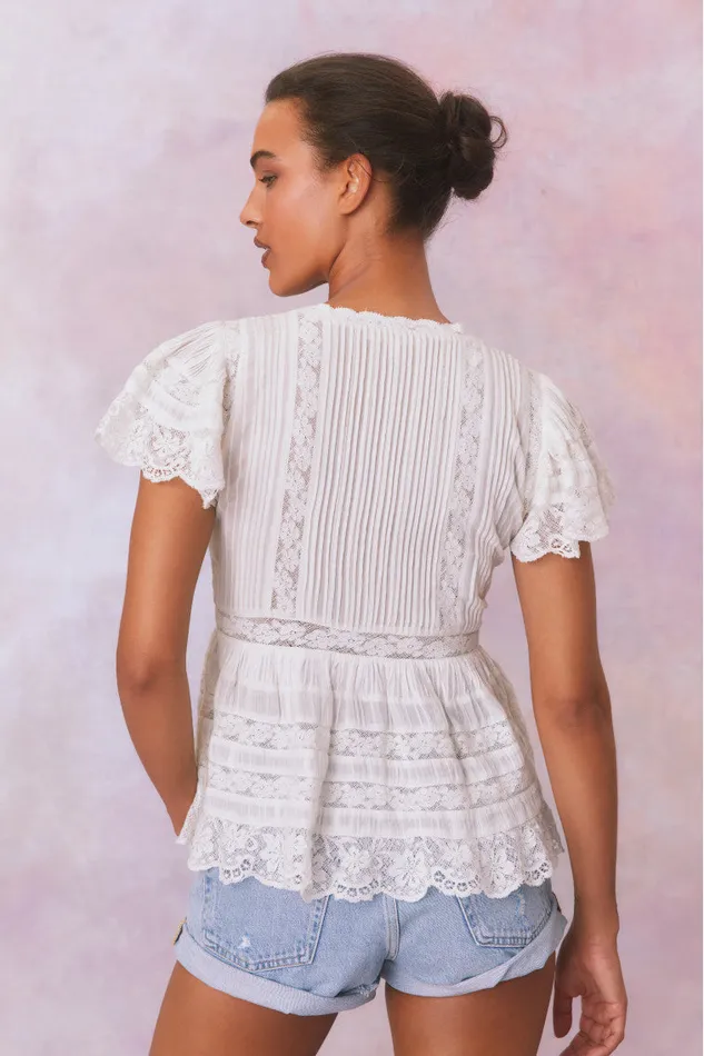 Women Tops LoveShackFancy Quinella Top True White