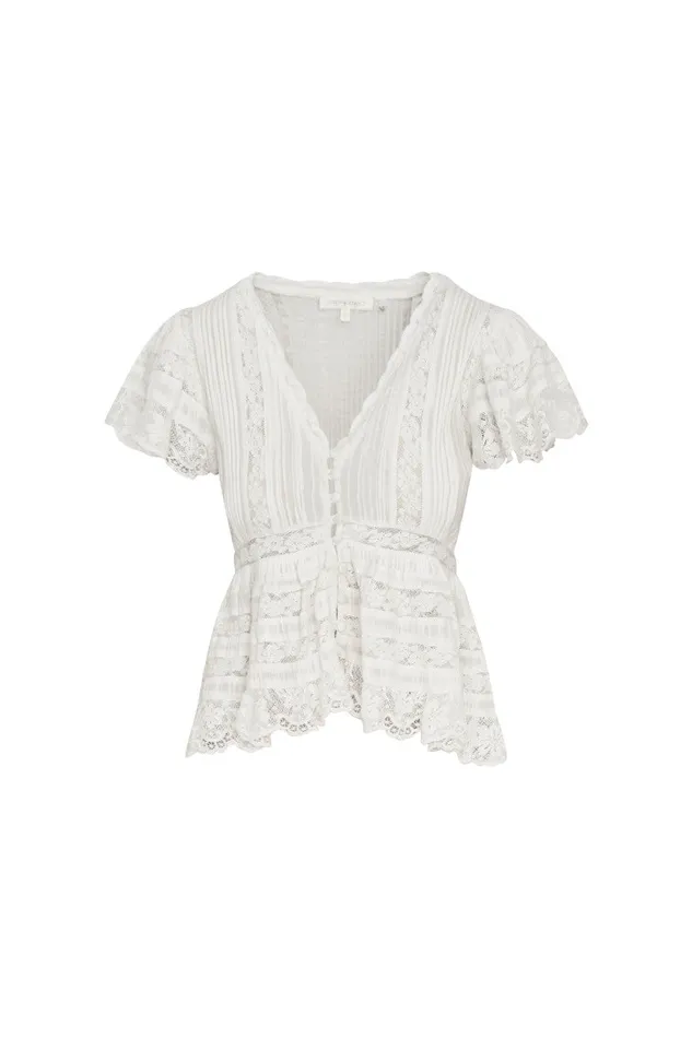 Women Tops LoveShackFancy Quinella Top True White