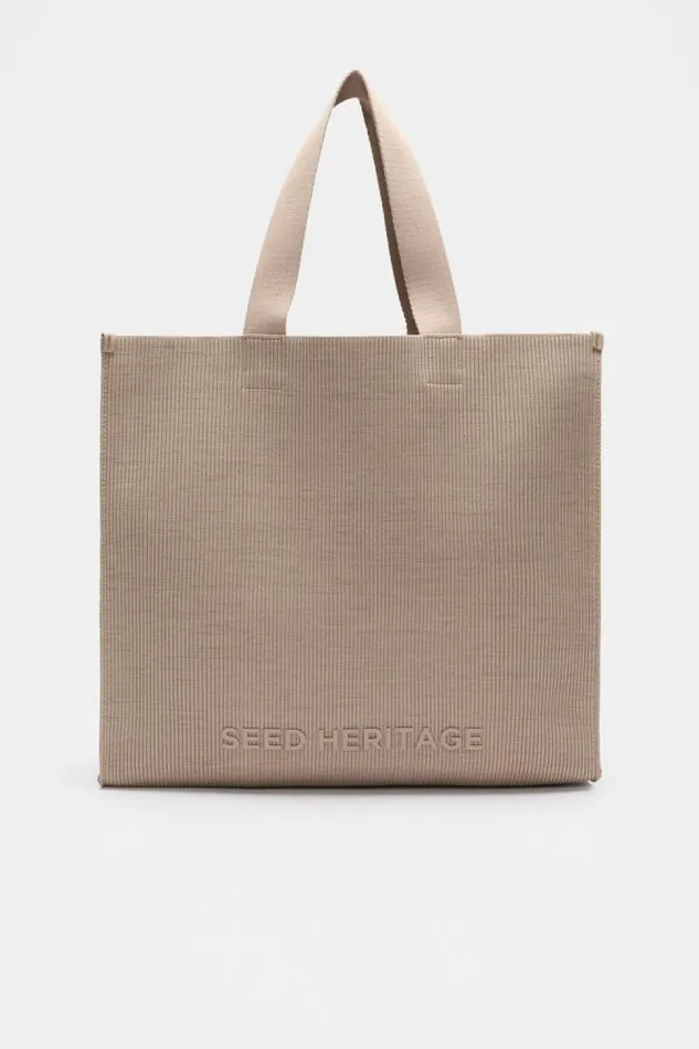 Women Tote Bags Seed Heritage Large Knit Tote Cookie