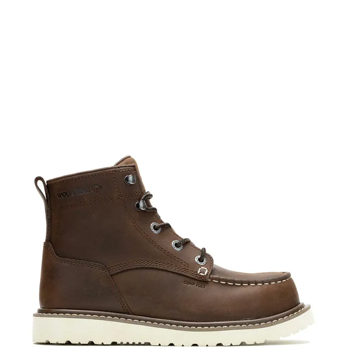 Women Trade Wedge Unlined 6034MocToe CompositeToe Work Boot Dark Brown Wolverine Boots