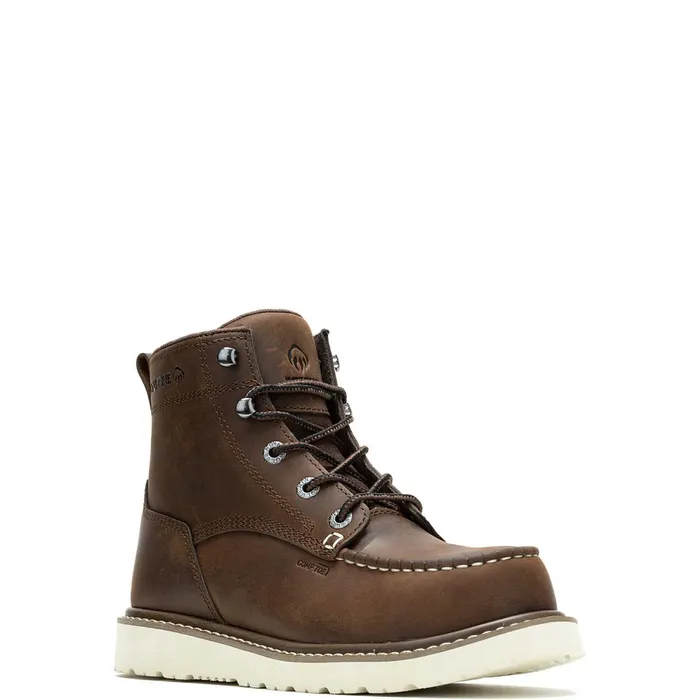 Women Trade Wedge Unlined 6034MocToe CompositeToe Work Boot Dark Brown Wolverine Boots