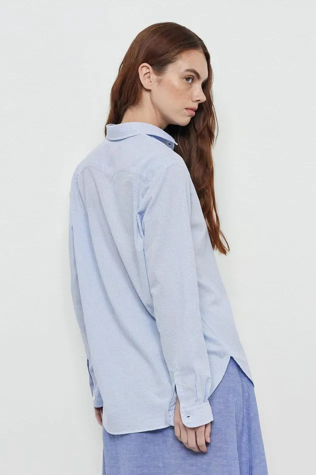 Women UMA 8211 Pure Cotton Shirt 8211 Azzurro Massimo Alba Shirts