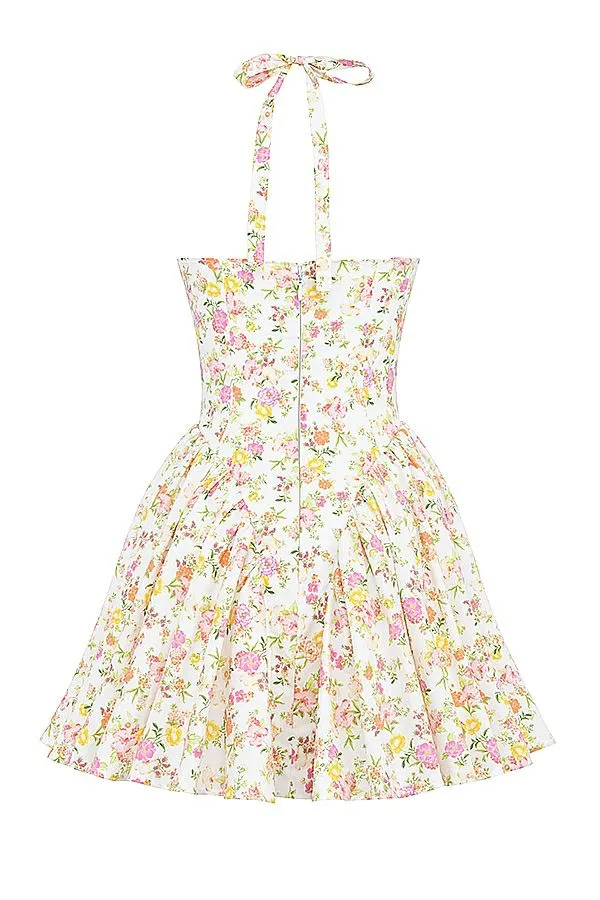 Women Valentia Ivory Meadow Print Cotton Halter Mini Dress House Of CB Dresses Women Valentia Ivory Meadow Print Cotton Halter Mini Dress House Of CB Dresses