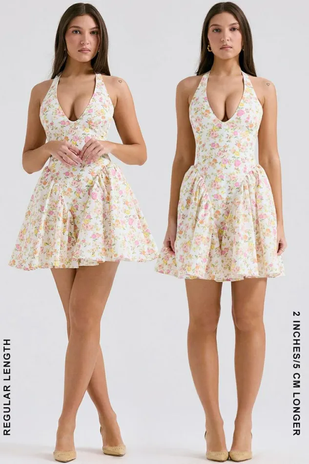 Women Valentia Ivory Meadow Print Cotton Halter Mini Dress House Of CB Dresses Women Valentia Ivory Meadow Print Cotton Halter Mini Dress House Of CB Dresses