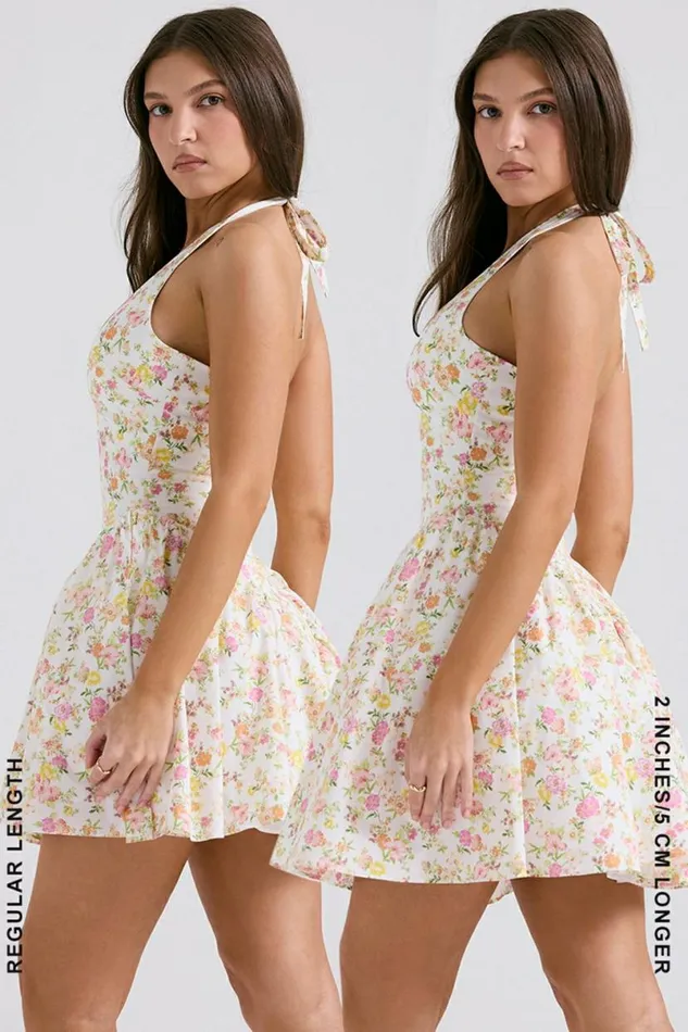 Women Valentia Ivory Meadow Print Cotton Halter Mini Dress House Of CB Dresses Women Valentia Ivory Meadow Print Cotton Halter Mini Dress House Of CB Dresses