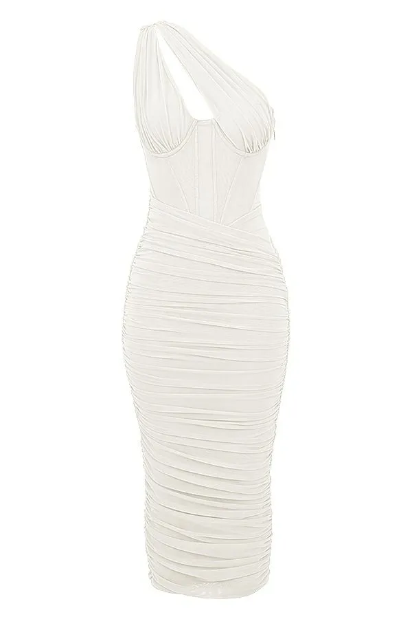 Women Valentina Ivory Asymmetric Cutout Midi Dress House Of CB Dresses Women Valentina Ivory Asymmetric Cutout Midi Dress House Of CB Dresses