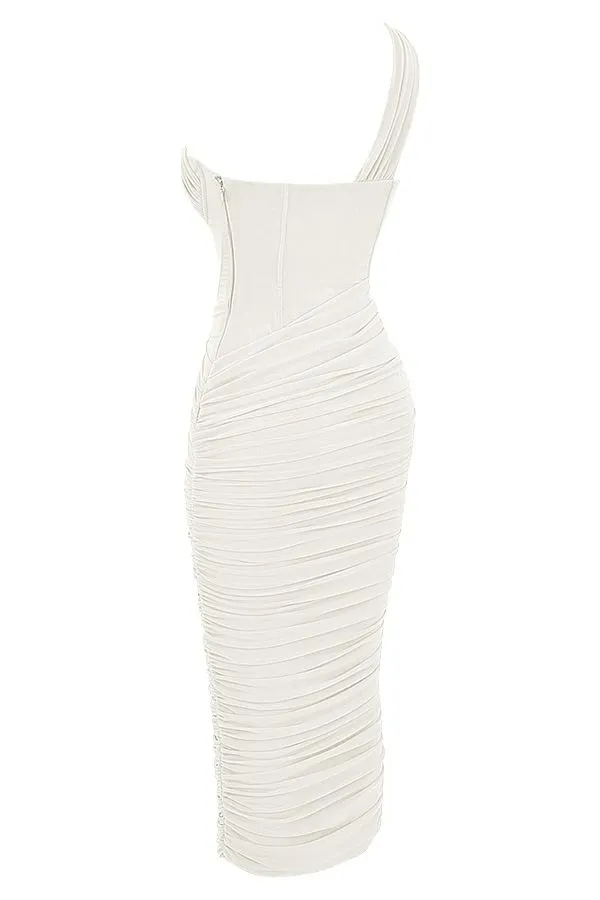 Women Valentina Ivory Asymmetric Cutout Midi Dress House Of CB Dresses Women Valentina Ivory Asymmetric Cutout Midi Dress House Of CB Dresses