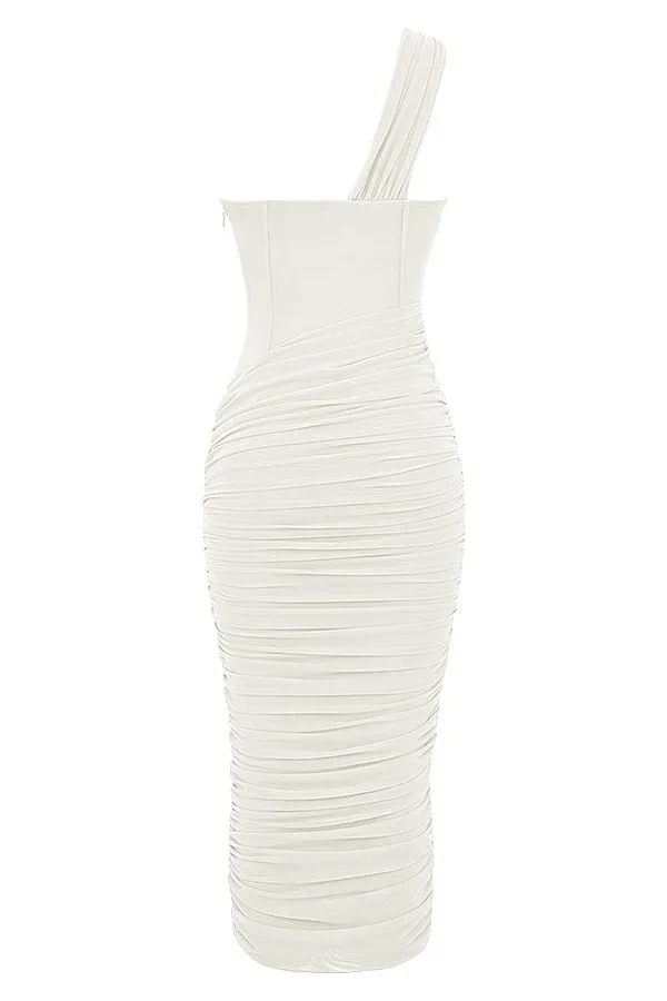 Women Valentina Ivory Asymmetric Cutout Midi Dress House Of CB Dresses Women Valentina Ivory Asymmetric Cutout Midi Dress House Of CB Dresses