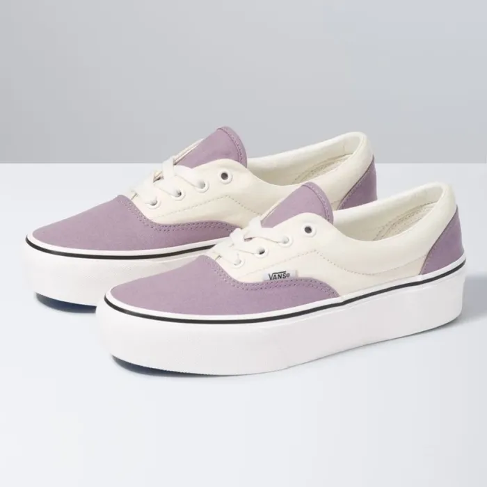 Women Vans 2Tone Era Platform NirvanaAntique White Classics Shoes