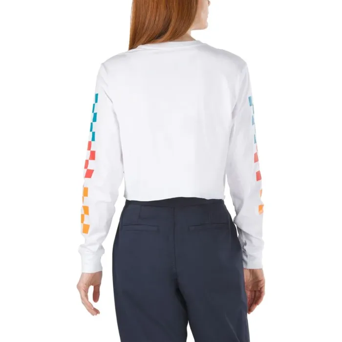 Women Vans Downpour Cropped Long Sleeve Tee White TShirts and Tanks Women Vans Downpour Cropped Long Sleeve Tee White TShirts and Tanks
