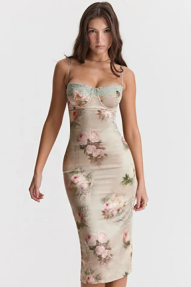 Women Venus Vintage Floral Midi Dress House Of CB Dresses