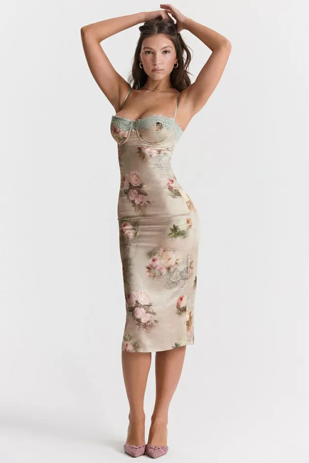 Women Venus Vintage Floral Midi Dress House Of CB Dresses