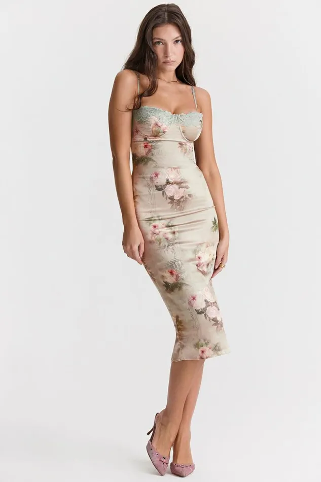 Women Venus Vintage Floral Midi Dress House Of CB Dresses