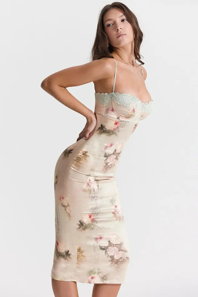Women Venus Vintage Floral Midi Dress House Of CB Dresses