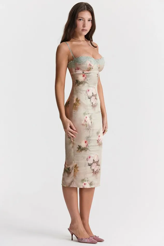 Women Venus Vintage Floral Midi Dress House Of CB Dresses