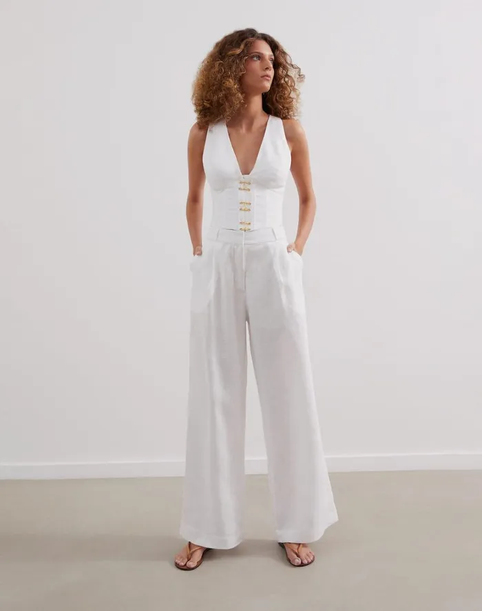 Women ViX Paula Hermanny Bottoms Hana Pants 8211 Off White
