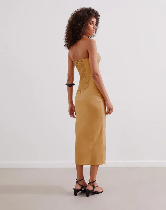 Women ViX Paula Hermanny Bottoms Misa Midi Skirt 8211 Walnut