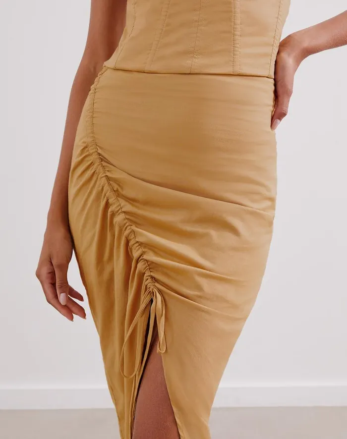 Women ViX Paula Hermanny Bottoms Misa Midi Skirt 8211 Walnut