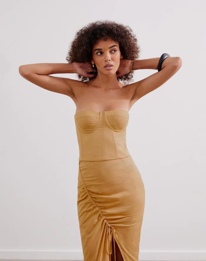 Women ViX Paula Hermanny Bottoms Misa Midi Skirt 8211 Walnut