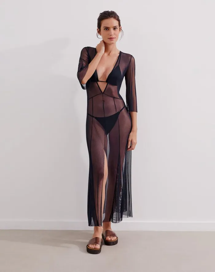 Women ViX Paula Hermanny Cover Ups Karlie Long Cover Up 8211 Indigo