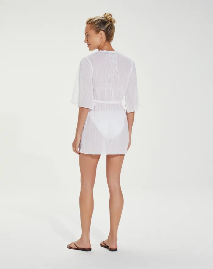 Women ViX Paula Hermanny Cover Ups Malia Short Caftan 8211 White