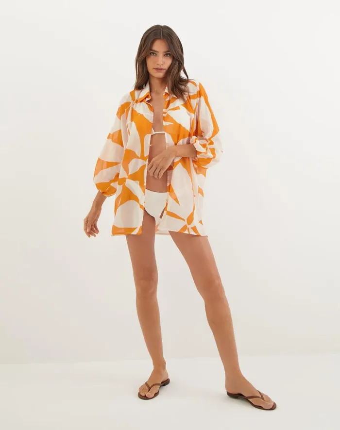 Women ViX Paula Hermanny Cover Ups Moana Short Cover Up 8211 Bossa Sunset