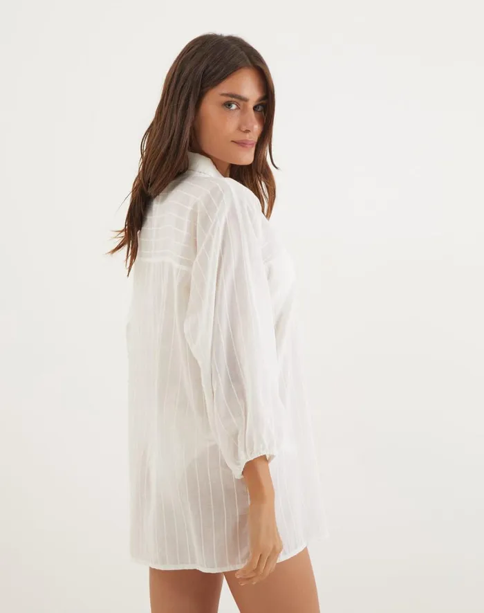 Women ViX Paula Hermanny Cover Ups Moana Short Cover Up 8211 Off White