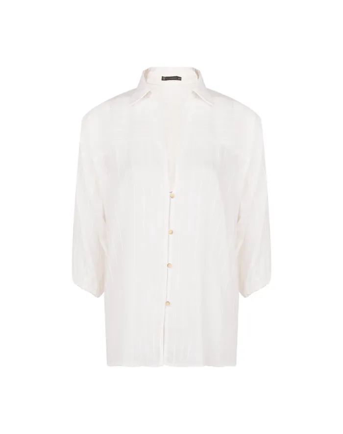 Women ViX Paula Hermanny Cover Ups Moana Short Cover Up 8211 Off White