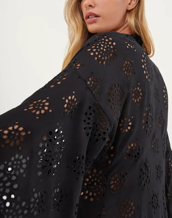 Women ViX Paula Hermanny Cover Ups Perola Knot Short Cover Up 8211 Black