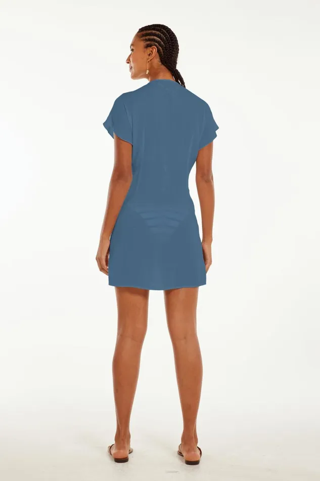 Women ViX Paula Hermanny Cover Ups Sasha Short Cover Up 8211 Blue Grey