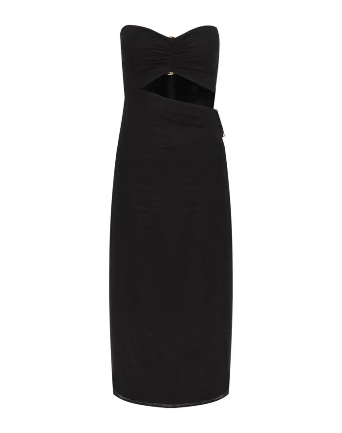 Women ViX Paula Hermanny Dresses Sonny Detail Midi Dress 8211 Black