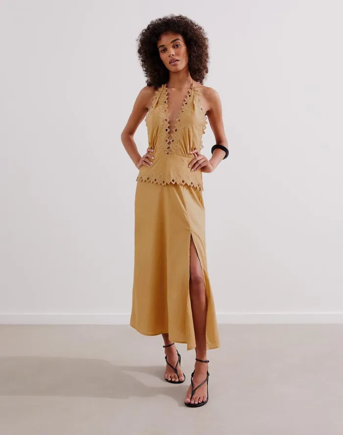 Women ViX Paula Hermanny Dresses Tara Midi Dress 8211 Walnut