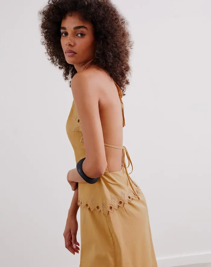 Women ViX Paula Hermanny Dresses Tara Midi Dress 8211 Walnut