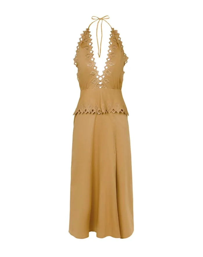 Women ViX Paula Hermanny Dresses Tara Midi Dress 8211 Walnut