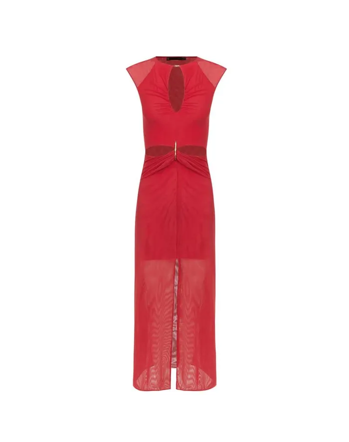 Women ViX Paula Hermanny Dresses Tori Midi Dress 8211 Red Poppy