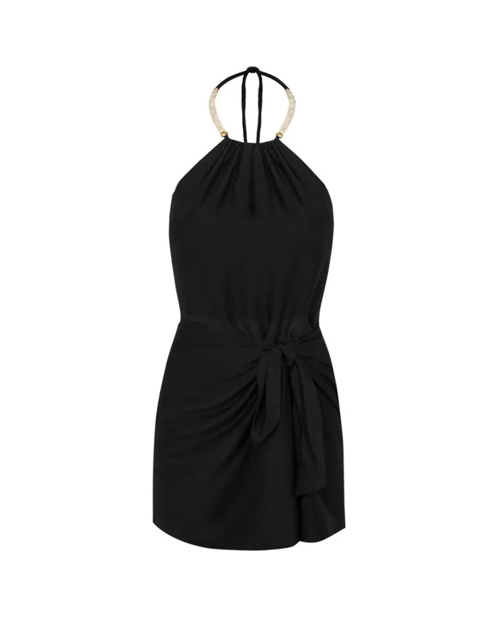 Women ViX Paula Hermanny Dresses Viola Detail Short Dress 8211 Black