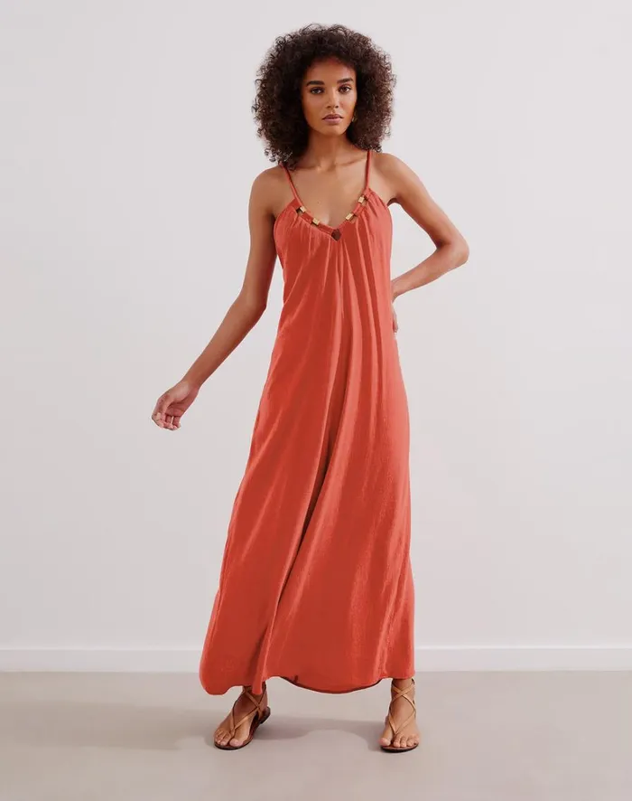 Women ViX Paula Hermanny Dresses Zima Long Dress 8211 Brick