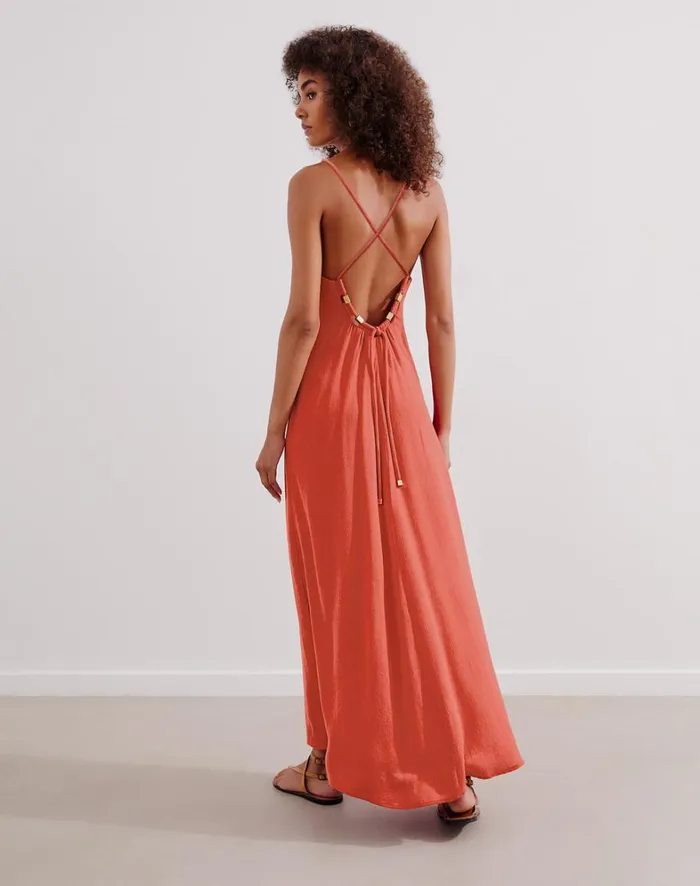 Women ViX Paula Hermanny Dresses Zima Long Dress 8211 Brick