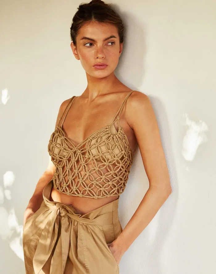 Women ViX Paula Hermanny Matching Sets Kim Blouse 8211 Walnut