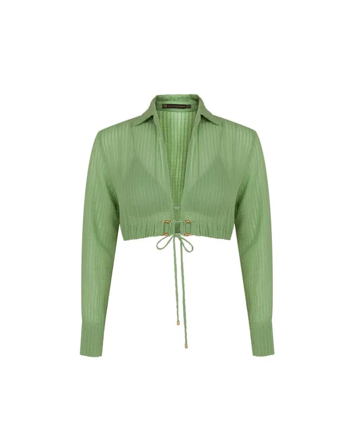 Women ViX Paula Hermanny Tops Alexia Detail Blouse 8211 Aloe