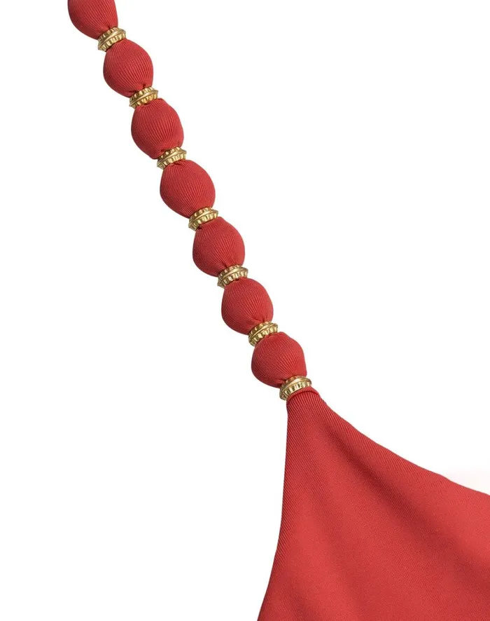 Women ViX Paula Hermanny Tops Beads Tri Parallel Top 8211 Brick